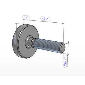 Vis moletée K1163 DIN 653 M10 x 40 en acier inoxydable, forme basse, fixation métrique pour serrage manuel - Product Image 3