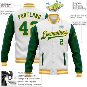 Chaqueta de béisbol Varsity para hombre, abrigo clásico de mezcla de lana con letras, prendas de vestir exteriores de moda con estilo informal, ropa de calle universitaria de invierno - Product Image 2