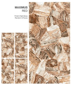 CARREAUX EN PORCELAINE ÉGLAISÉS À FINITION BRILLANTE ROUGE MAXIMUS - Product Image 2
