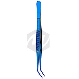 Pinzas Dentales de Primera Calidad con Recubrimiento Azul, Pinzas para Algodón y Apósitos con Puntas Curvas y Dentadas de Grado Quirúrgico - Product Image 6