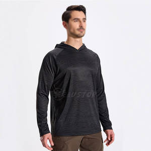 เสื้อฮู้ดดี้ตกปลาผู้ชายไซส์ใหญ่ ออกแบบได้ตามต้องการ โลโก้ด้านหน้า UPF 50 โพลีเอสเตอร์ 100% แห้งเร็ว ระบายอากาศดี MOQ ต่ำ - Product Image 3