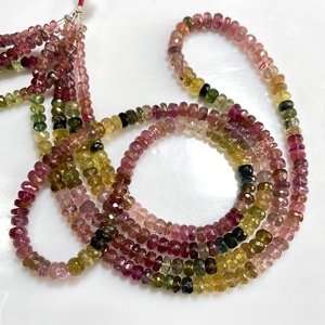 Cuentas multiturmalina facetadas con forma de Rondelle, cuentas de piedras preciosas naturales de 4-5MM para la fabricación de joyas - Product Image 4