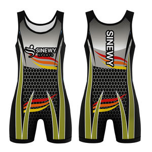 ชุดมวยปล้ำแบบมืออาชีพ ไซส์ 4XL สำหรับผู้ชาย ผู้หญิง และเด็กผู้ชาย  ผ้าโพลีเอสเตอร์ 100% ระบายอากาศได้ดี แห้งเร็ว  สามารถปรับแต่งโลโก้ด้านหน้าได้ - Product Image 2