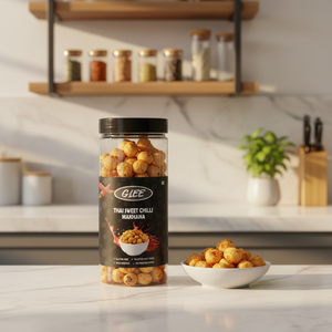 Nueces Makhana Tailandesas Asadas con Chile Dulce Picante, Sin Gluten, en Envase de Plástico de 80g - Product Image 5