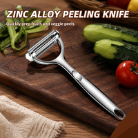 Zinken legering metalen groenteschiller met scherp mes, handmatige aardappelsnijder, multifunctionele fruitschiller voor de keuken