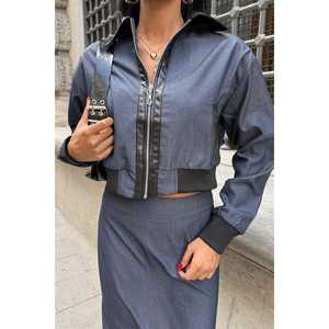 Veste bomber en simili cuir satiné Daniel 9940 - Product Image 1