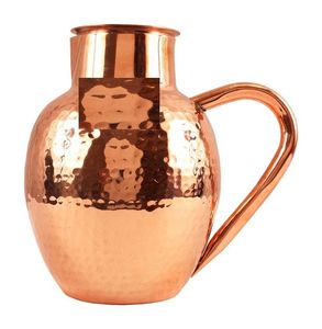 Pure Copper Water Jug with Lid - Hand Hammered Copper Pitcher for Ayurveda Health Benefits Copper Drinkware for Hotel & Home Use - Product Image 2