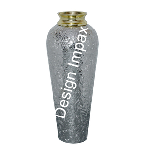 Maceta de Metal con revestimiento rojo Maceta y jarrón de flores artificiales de Metal para exhibición de piso de gran tamaño para decoración del hogar - Product Image 3