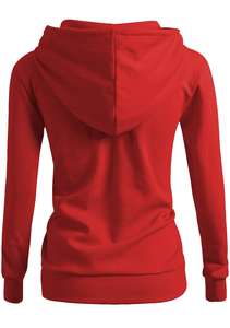 Casual Women's Winter Coat in Plus Size Cotton & Knitted Fabric Long Sleeves & Hood with <b>Zipper</b> Pulsed Style Logo on Back - Product Image 3