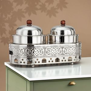 Nouveau chauffe-plat en métal fabriqué à la main dernière conception casserole pour la maison hôtel Buffet fête moyen-orient cuisine ustensiles de service chauffe-aliments - Product Image 6