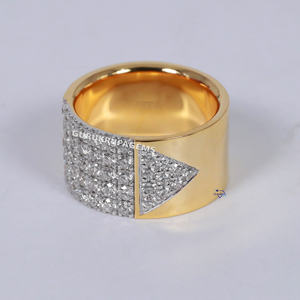 Elegante banda de hip hop de Plata de Ley 925 con impresionantes diamantes de moissanita para bodas - Product Image 4