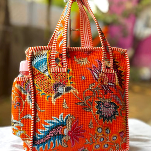 กระเป๋าโท้ทผ้าฝ้ายทำมือลายทาง ปี 2025 เป็นมิตรกับสิ่งแวดล้อม ใช้สำหรับเดินทาง จัดเก็บของ สะพายไหล่ ขนาดใหญ่ มีซิปปิด - Product Image 1