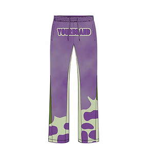 OEM Custom Logo Streetwear Oversized Flared Sweatpants and Hoodie Sets Heavyweight Shorts <b>Beanie</b> Hoodie Flare Pant Sweatsuits - Product Image 3