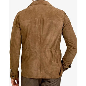 Brown <b>Suede</b> Leather <b>Jacket</b> for Men Custom Leather <b>Jacket</b> Wholesale <b>Suede</b> <b>Jacket</b> for Man Custom - Product Image 4