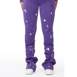 New Arrival Wholesale <b>Women</b> Tracksuit Stacked Pants 2 Piece Sweat Suits for <b>Women</b> Stacked Suit Custom Logo Unisex Customized - Product Image 5