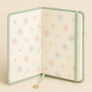 Cuaderno LABON con Bordado de Margaritas en Patchwork, Diario Esponjoso en Colores Pastel con Borde de Encaje y Adorno de <span class=keywords><strong>Flores</strong></span>, Papelería Kawaii A5 - Product Image 2