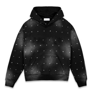 Men's <b>Rhinestone</b> <b>Hoodies</b> Wash Sweatshirts Pullover 420gsm Heavy Cotton Distressed <b>Hoodies</b> Custom Sleeve Men's <b>Rhinestone</b> <b>Hoodies</b> - Product Image 1