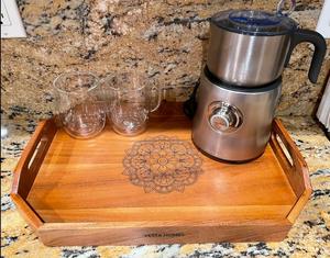 Plateau de service en bois unique Plateau de service en bois d'acacia et de manguier Produit de super marché Maison Hôtel et Restaurant BY HF CRAFTS - Product Image 4