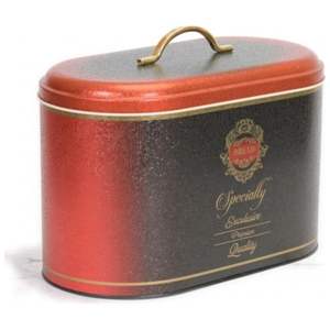 Specialty Red 9.8L Almacenamiento y contenedor de alimentos 178x338x200mm Caja de pan de metal con mango de metal - Product Image 3