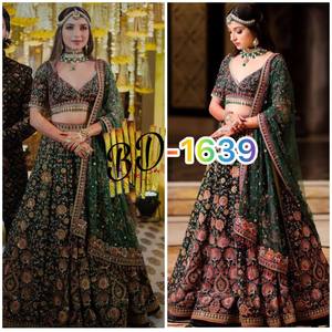 Diseñador nupcial Lehnga Choli para fiesta desgaste bordado pesado multicolor boda Lehenga Choli para mujeres al por mayor - Product Image 3