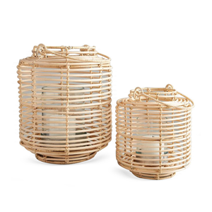 Linterna de mimbre de ratán natural para velas, portavelas ecológico hecho a mano para el hogar, patio y decoración de bodas, respetuoso con el medio ambiente - Product Image 4