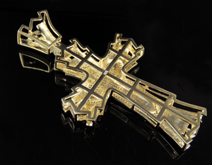 Colgante de Cruz de Jesús para hombre en estilo Hip Hop con tachuelas, Diamante de moissanita de corte brillante redondo en plata de ley S925 - Product Image 5