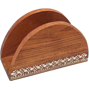 Élégant porte-serviettes en bois d'olivier fabriqué à la main en gros élégant porte-mouchoirs en bois pour cuisine salle à manger accessoire de mariage - Product Image 6