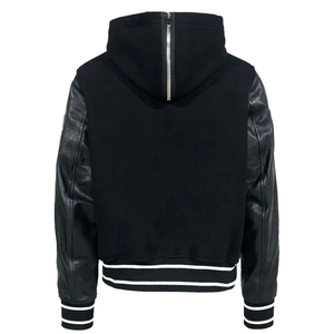 เสื้อฮู้ดดี้ผ้าเฟรนช์เทอร์รี่ ขายส่งแบบ OEM เสื้อสเวตเชิ้ตแขนหนัง มีฮู้ด ขายดีแบบ OEM เสื้อฮู้ดดี้เปล่าแบบมีซิป เสื้อผ้ากีฬาฤดูหนาว - Product Image 5