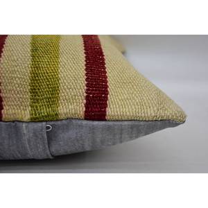 Almohada de lana de retazos Kilim tejida Beige, cojín decorativo con estampado Vintage de 16x24 pulgadas, portátil de plumas para ropa de cama, decoración de Navidad - Product Image 4