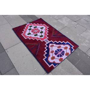 พรมขนแกะสีชมพูสีแดงแบบดั้งเดิมงานแฮนด์เมดพื้นที่ขนาดใหญ่2.2x3.3ฟุตสี่เหลี่ยมผืนผ้าตุรกีเย็บปะติดน้ำยางนามธรรมสำหรับตกแต่งห้องโถงห้อง - Product Image 2
