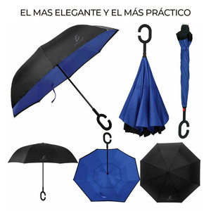 Ombrello da Viaggio Pieghevole a Tre Sezioni in Nylon Leggero a Doppio Rinforzo dal Design Moderno - Product Image 6