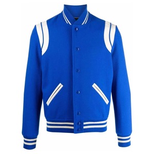 Vestes d'hiver de haute qualité pour hommes, blouson de baseball personnalisé de luxe avec manches en cuir et broderie OEM ODM - Product Image 1