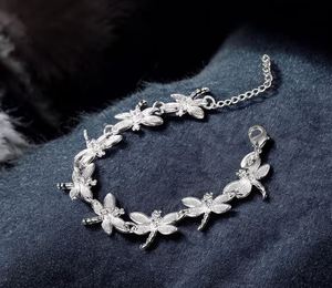 Brazalete de libélula de Plata de Ley 925, brazalete de la suerte para mujer, regalo de joyería para ella - Product Image 1