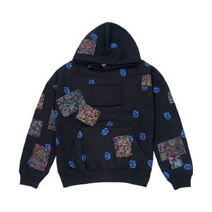 Sweat à capuche élégant avec patch pour femmes avec contraste de couleur et coupe surdimensionnée Sweat à capuche patchwork de nouveau style avec panneaux vibrants - Product Image 1