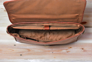 ALW's Vintage Full Grain Vegetable Tanned Leather Crossbody Briefcase 15'' <b>Laptop</b> Messenger <b>Bag</b> Large Men's <b>Shoulder</b> <b>Bags</b> - Product Image 5