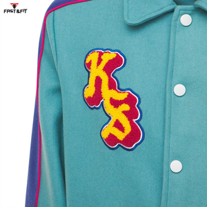 Veste universitaire en toile avec logo personnalisé pour homme, style streetwear, broderie noire, respirante, coupe-vent, 100% coton - Product Image 6