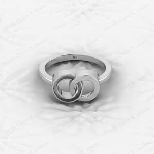 Awesome Quality 925 Silver Unique Double Circle Semi Mount Ring Awesome Quality <b>Infinity</b> Design Breastmilk Keepsake Jewelry - Product Image 5