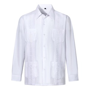 Chemise décontractée à manches longues en coton Oxford de couleur unie pour hommes, col boutonné personnalisable avec tissé - Product Image 6