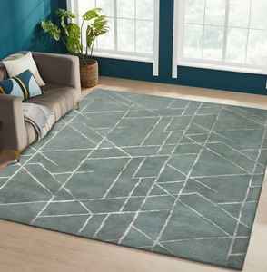 Handmade hand Tufted wool rug beautiful soft and thick for feel good modern design vibrant colour customize size available - Product Image 2