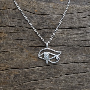 Pendentif Oeil en Argent 925 avec Topaze Bleue Pendentifs fins légers et breloques - Product Image 2