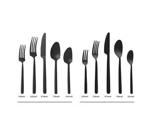 Ensemble de couverts de couverts de couleur noire ensemble de couverts de couverts en acier miroir pour la maison ustensiles de cuisine Table thé Logo personnalisé en gros - Product Image 3