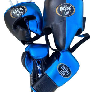 Set de Boxeo Profesional 'No Boxing No Life', Cuero Genuino de Vaca, Correa de Muñeca Ajustable, Guantes de Boxeo Personalizados - Product Image 1