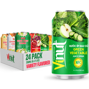 Verduras verdes 330 ml Bebida de jugo 24 latas por caja OEM ODM Etiqueta privada Muestra gratis mezcla saludable exportación lista - Product Image 1
