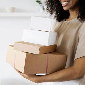 Cajas de envío pequeñas de cartón corrugado Marrón: cajas de correo ideales para pequeñas empresas, embalaje a granel - Product Image 2