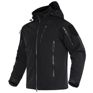 Latest Fashion Winter Solid Color Hooded Windbreaker <b>Jacket</b> Men <b>Lightweight</b> Windproof Breathable Anti Wrinkle Polyester/Cotton - Product Image 3