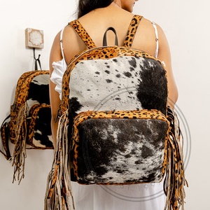 Stylish Hot Fashion Hand Tooled Cowhide Fur Leather <b>Backpack</b> Stylish Carving Leather <b>Backpack</b> Leather Western Style <b>Backpack</b> - Product Image 1
