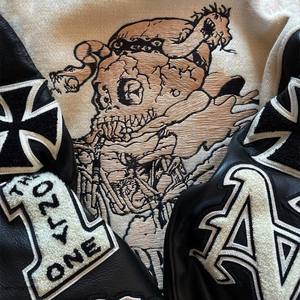 แจ็คเก็ตเบสบอลวิทยาลัยสำหรับผู้ชาย แจ็คเก็ตวาร์ซิตี้แบบกลับด้านได้ คุณภาพสูง สไตล์วินเทจ สำหรับฤดูหนาว แบบสั่งทำพิเศษ - Product Image 4