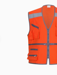 Nuevos chalecos de seguridad para trabajadores de carreteras con cierre de cremallera multibolsillos impermeables para uso industrial y al aire libre - Product Image 2
