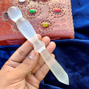 Best Quality Natural <b>Selenite</b> Spiral <b>Wand</b> Healing Crystal Stick for Chakra Balancing & Spiritual Cleansing - Product Image 1