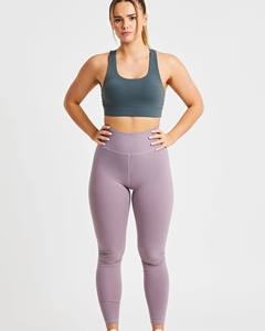 Leggings taille haute à noyau de lavande avec logo personnalisé Leggings de yoga pour les femmes avec dos en forme de V taille élastique vêtements d'entraînement de gymnastique actifs - Product Image 3